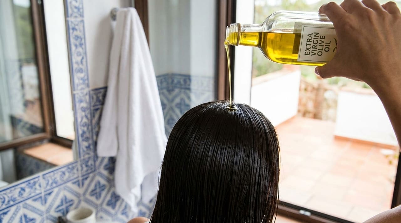 O segredo grego do azeite de oliva promove uma revitalização profunda e devolve o brilho natural aos fios.