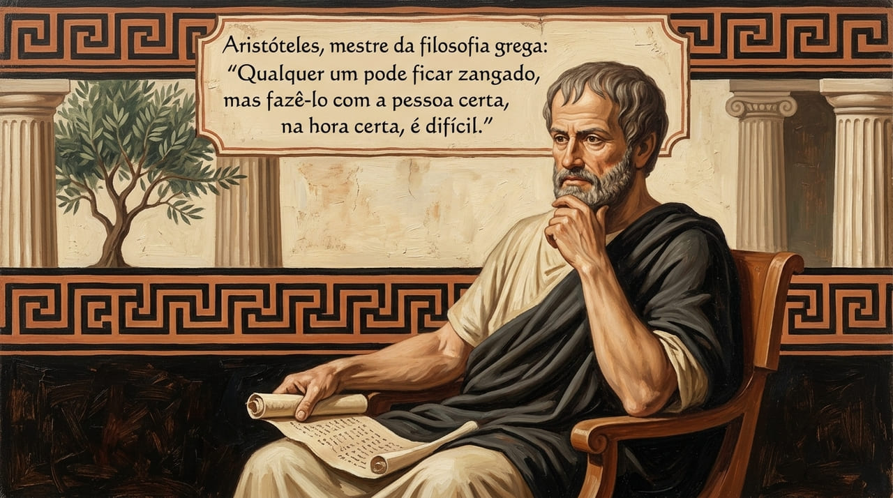 A sabedoria de Aristóteles nos lembra que o verdadeiro desafio não é sentir a raiva, mas saber direcioná-la com equilíbrio.