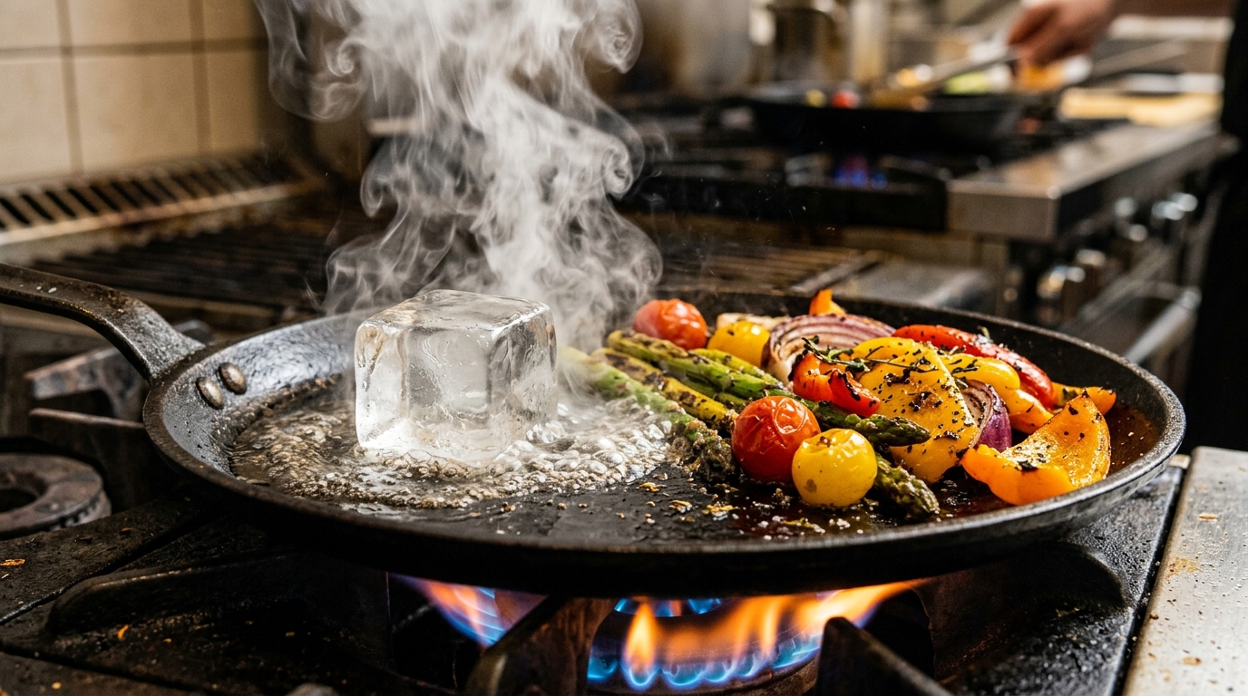 A utilização de utensílios de ferro fundido ou aço inox garante a segurança e a eficiência do método.