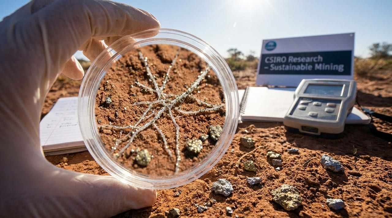 A interação biológica entre microrganismos e metais preciosos permite identificar reservas minerais sem perfurações invasivas.