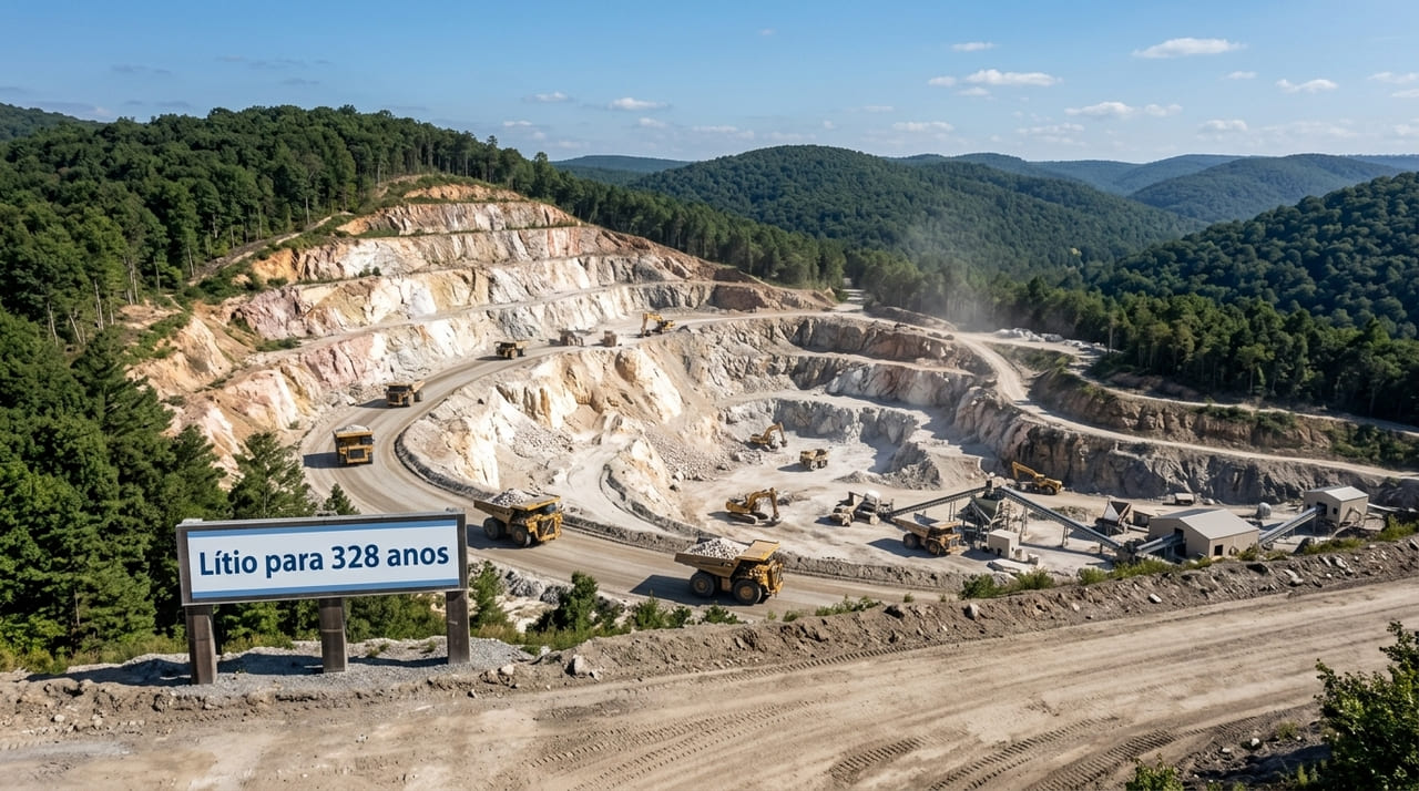 O Serviço Geológico dos Estados Unidos estima que os Montes Apalaches abrigam 2,3 milhões de toneladas de lítio recuperável.