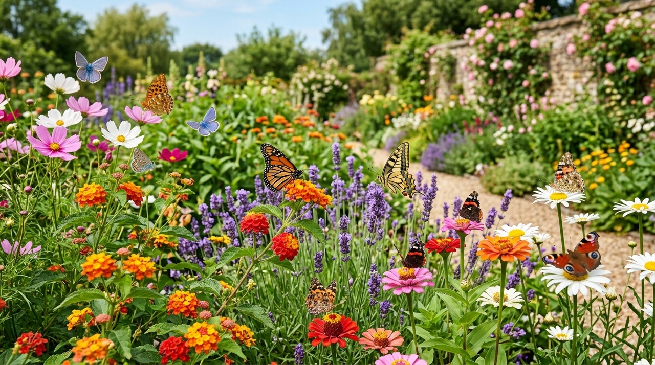 Quando aparecem borboletas de cores, tamanhos e comportamentos diferentes, o jardim provavelmente tem mais de uma fonte de alimento disponível.