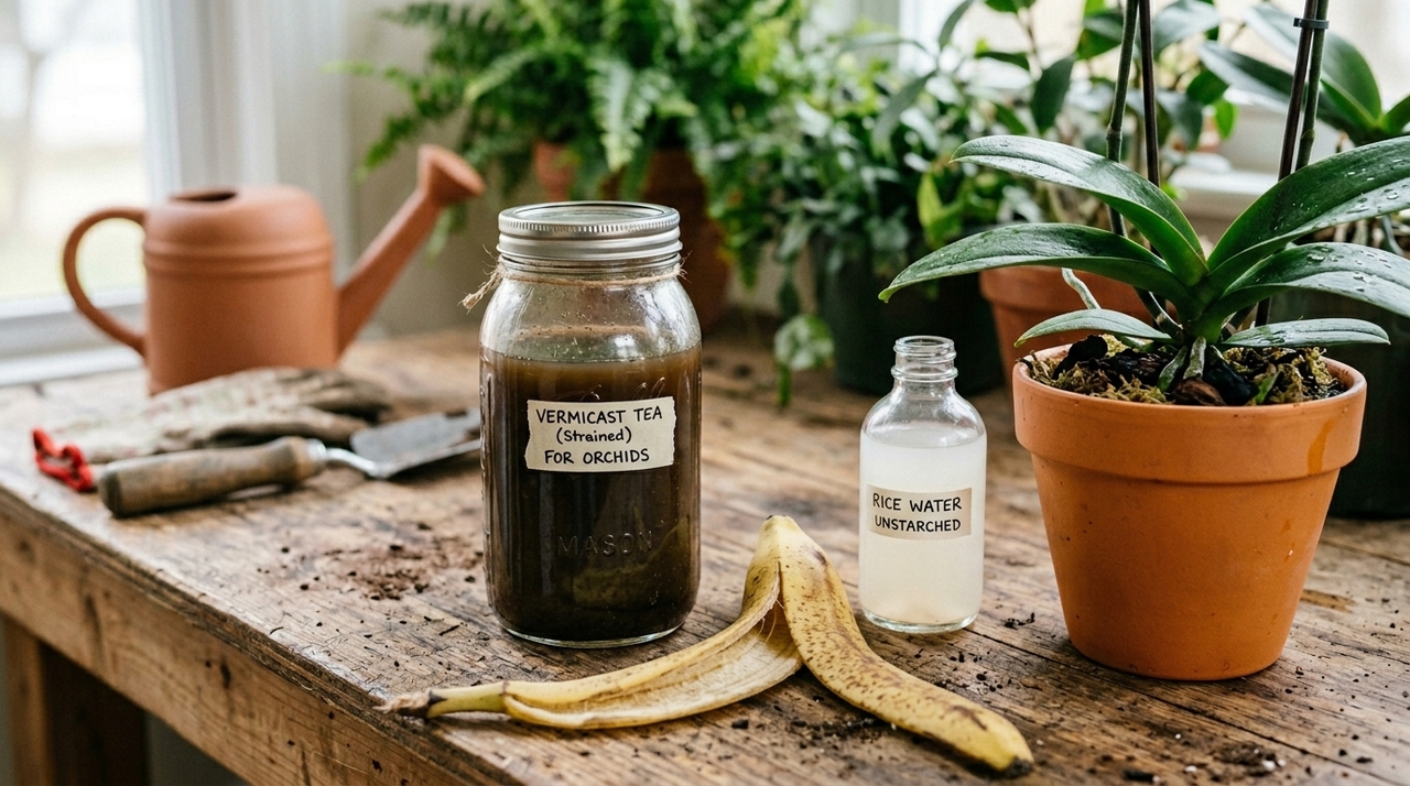 O preparo precisa respeitar uma regra simples: para orquídeas, menos adubo costuma funcionar melhor do que excesso