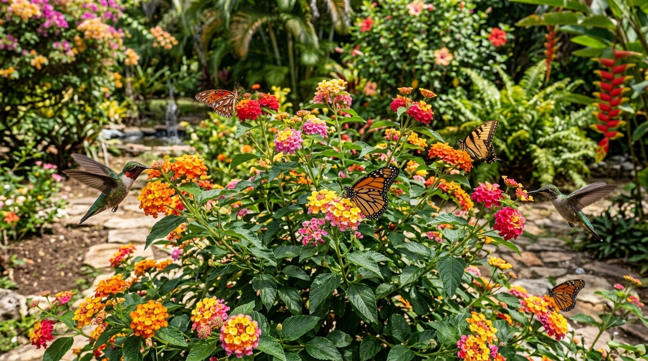A lantana produz flores pequenas, agrupadas e ricas em néctar.
