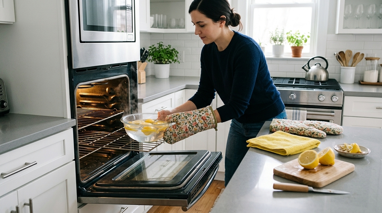 Adicione água com limão no interior do forno antes de usar: um método inteligente para facilitar a limpeza depois
