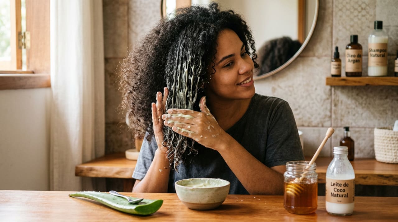 A mistura indicada combina ingredientes fáceis de encontrar e com boa aderência ao cabelo.