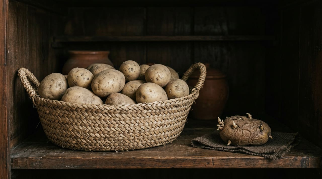 O processo de cura das batatas consiste em espalhá-las sobre papel escuro ou jornal