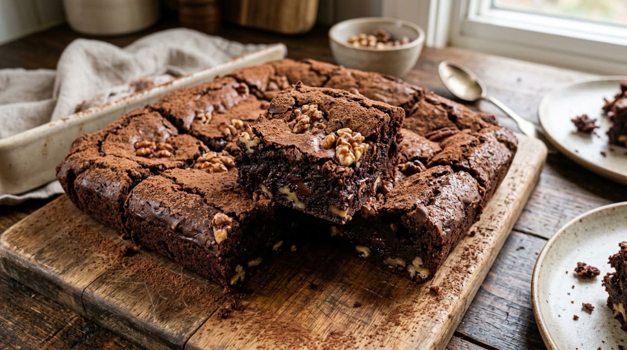 A base do brownie é curta e fácil de adaptar.