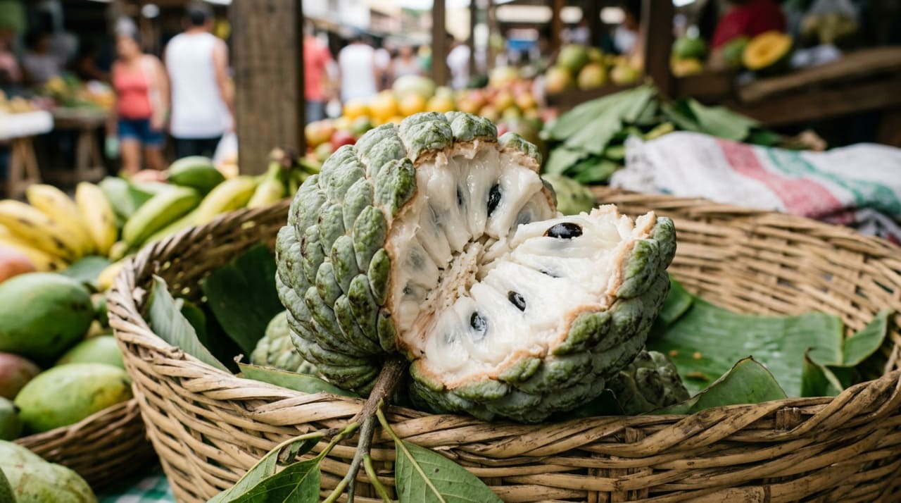 A fruta-do-conde é o fruto da Annona squamosa, espécie da família das anonáceas, a mesma de frutas como graviola, atemoia e araticum