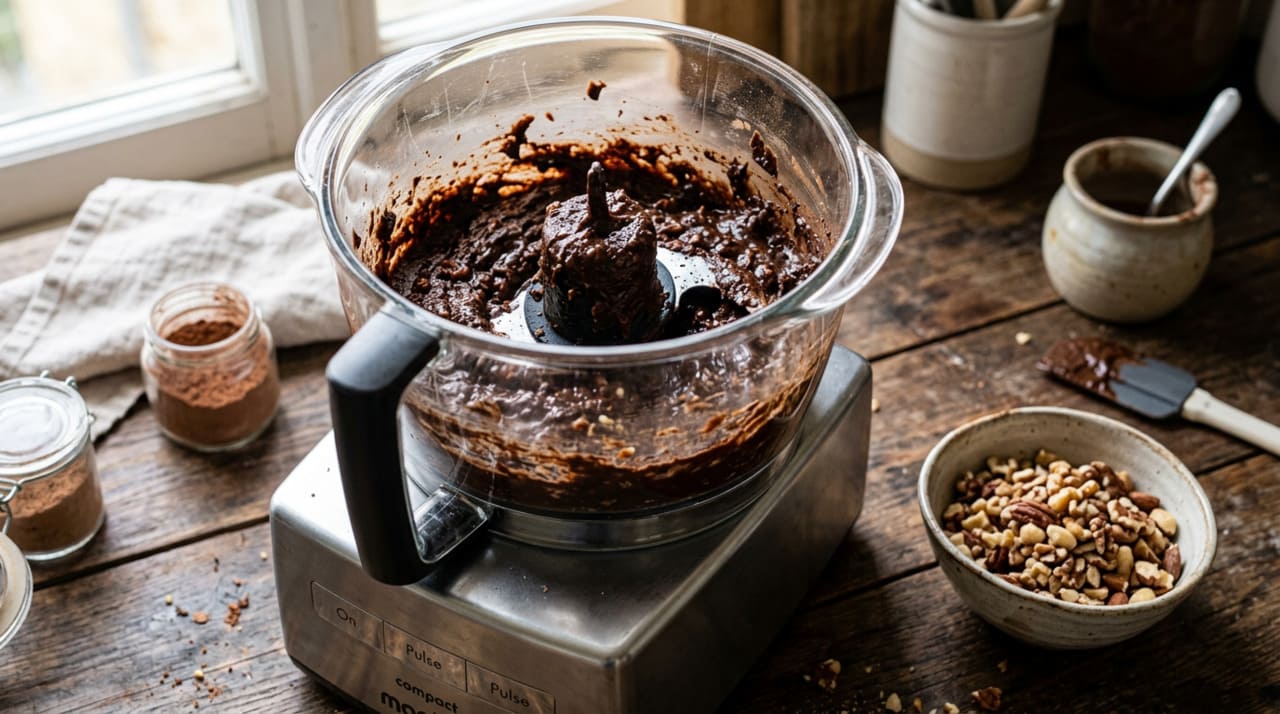 A base do brownie é curta e fácil de adaptar.