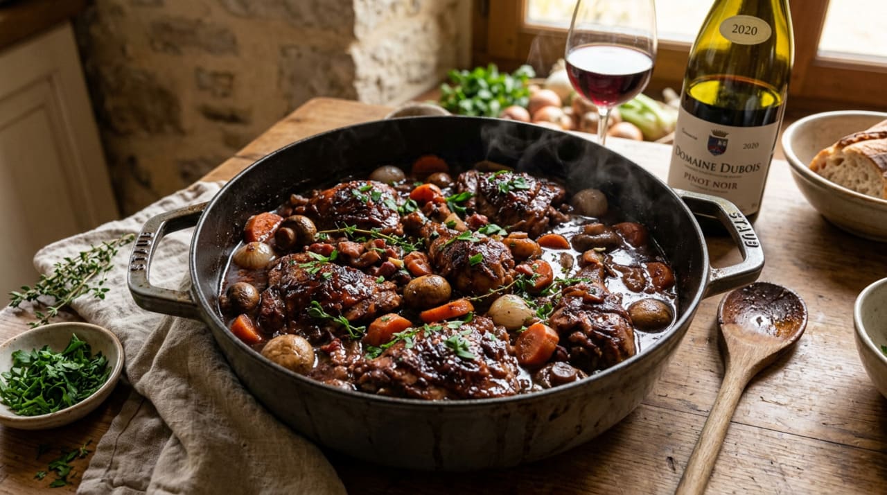 A receita usa ingredientes acessíveis e combina o sabor robusto do vinho tinto com a doçura natural dos legumes