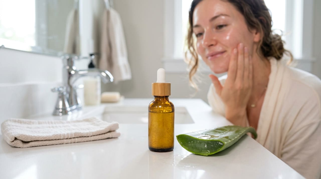 Como preparar um sérum facial com babosa e mel para clarear manchas escuras e manter a pele hidratada