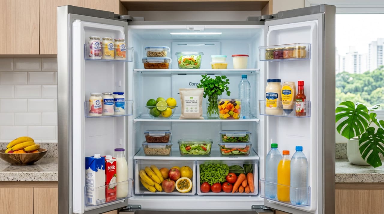 O neutralizador de odores para geladeira é um produto desenvolvido para ficar dentro do refrigerador, convivendo com os alimentos sem problema.