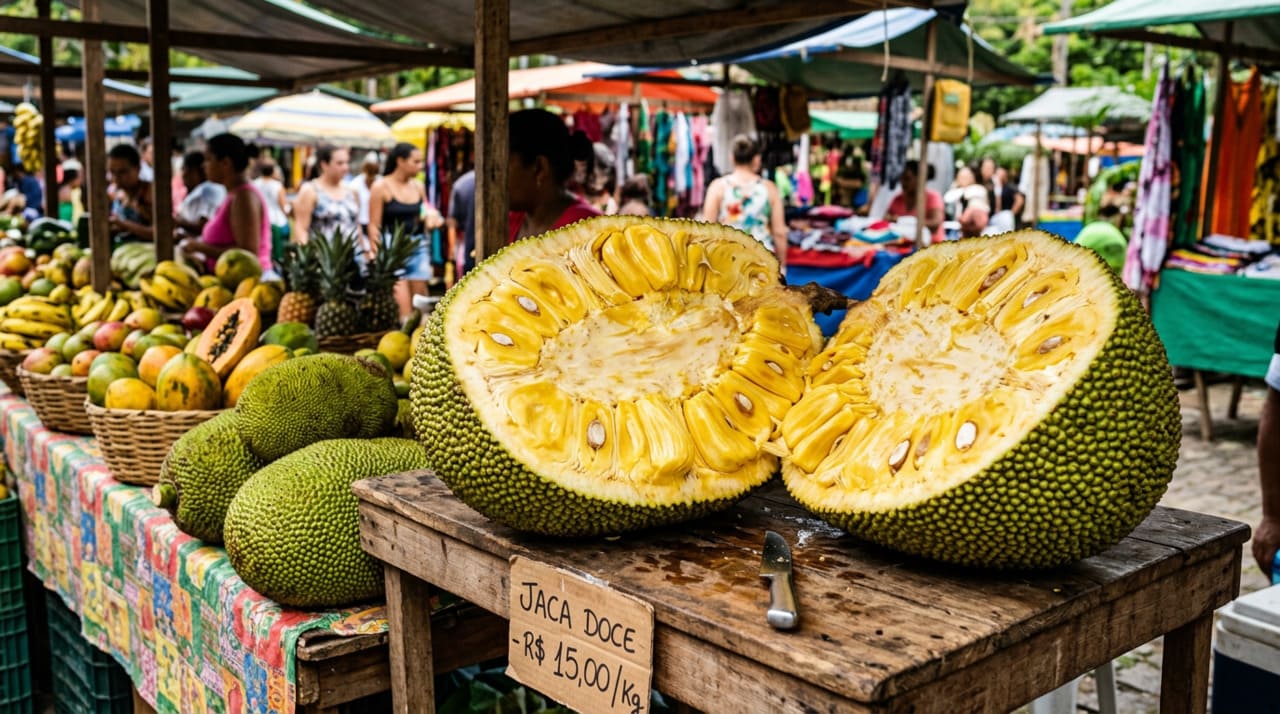 A jaca é uma fruta tropical originária da Índia e do Sudeste Asiático.