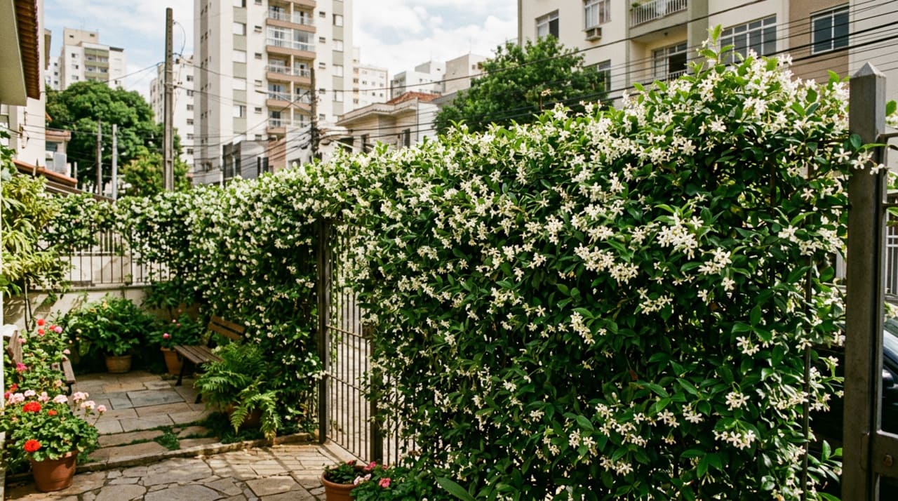 Poucas pessoas sabem: a trepadeira ideal para o seu quintal que não invade o vizinho, cobre grades rapidamente e produz flores perfumadas
