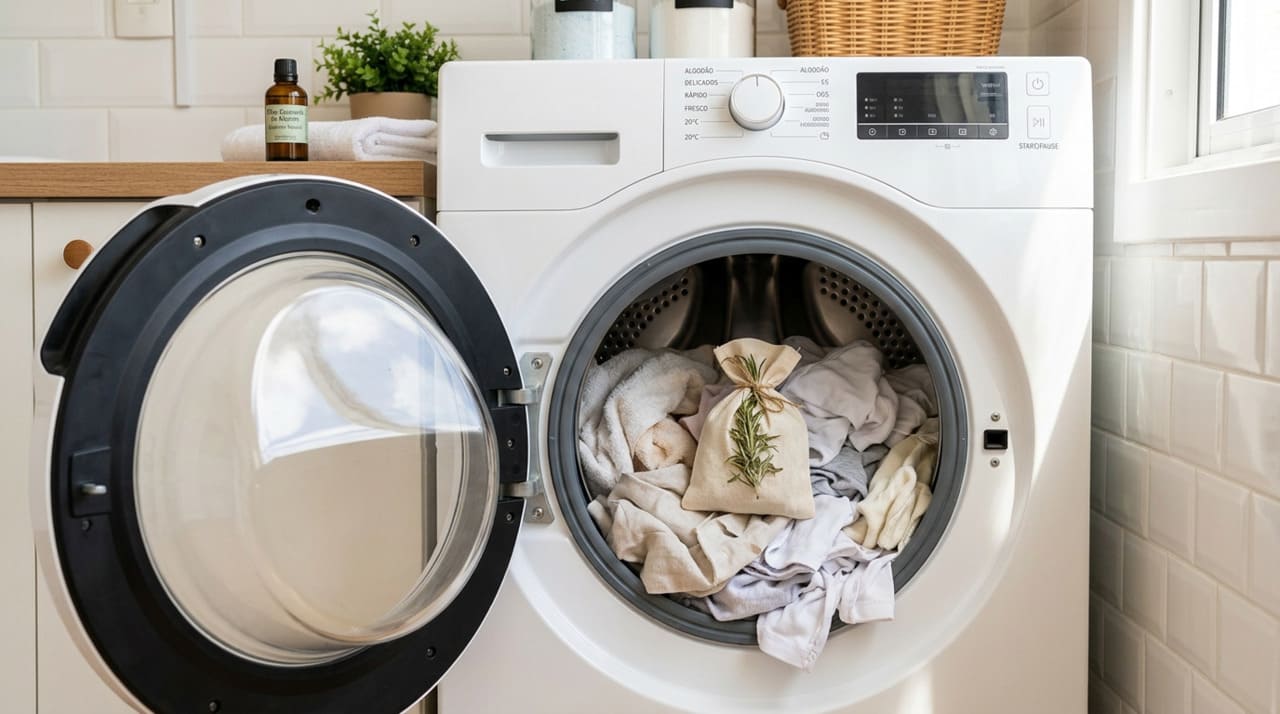 A principal razão para tanta gente recomendar o alecrim na máquina de lavar roupas é o potencial natural que ele tem contra alguns microrganismos.