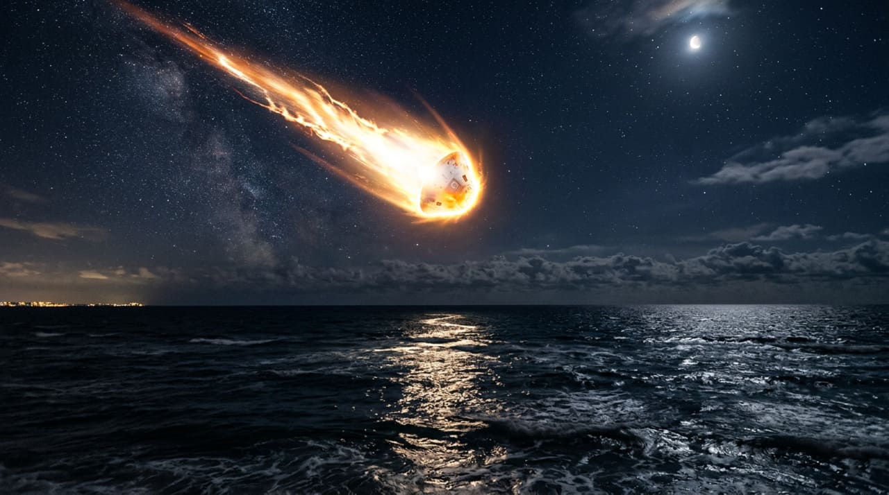 O artefato desceu pela atmosfera no começo de março deste ano, cruzando o céu sobre o oceano pacífico sob o rastreamento cuidadoso das forças de defesa.