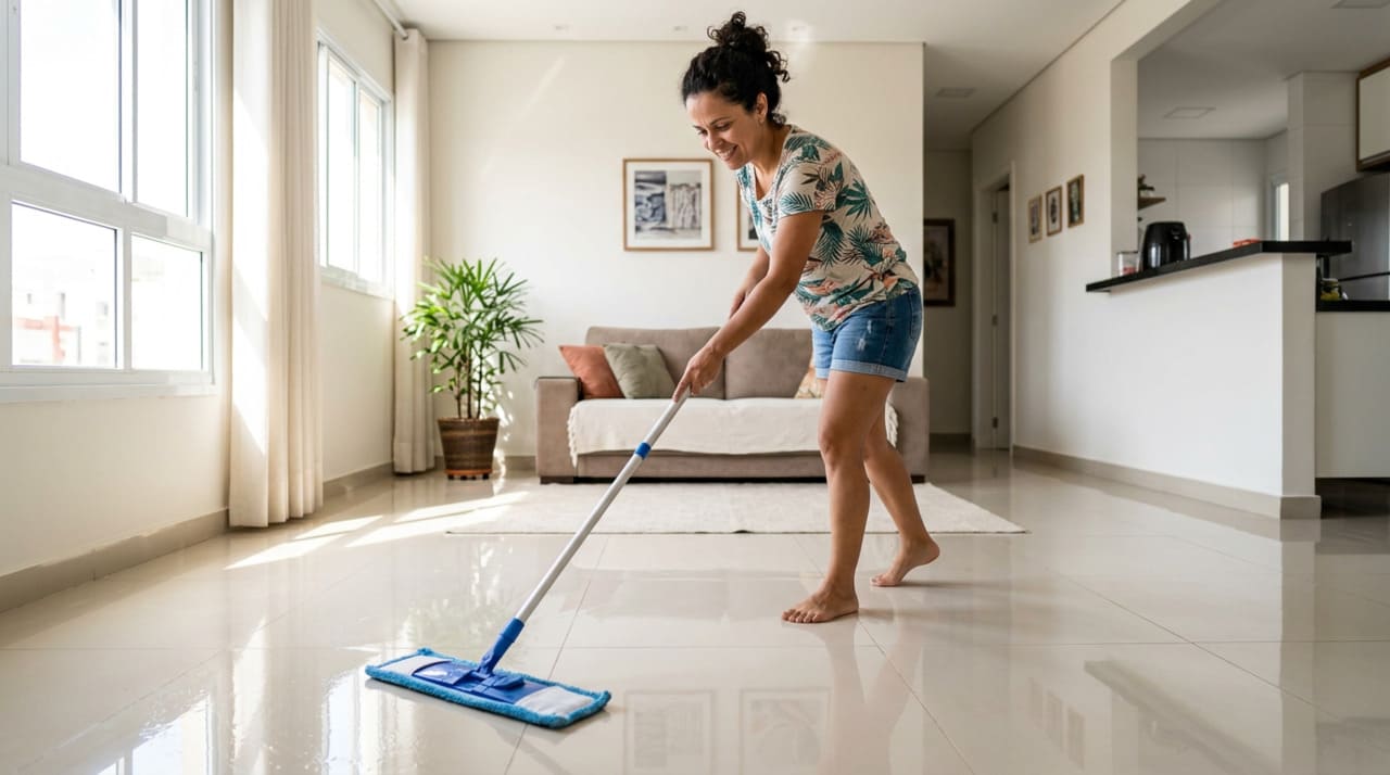 O rodo de microfibra com sistema de absorção é uma evolução do rodo tradicional de borracha.