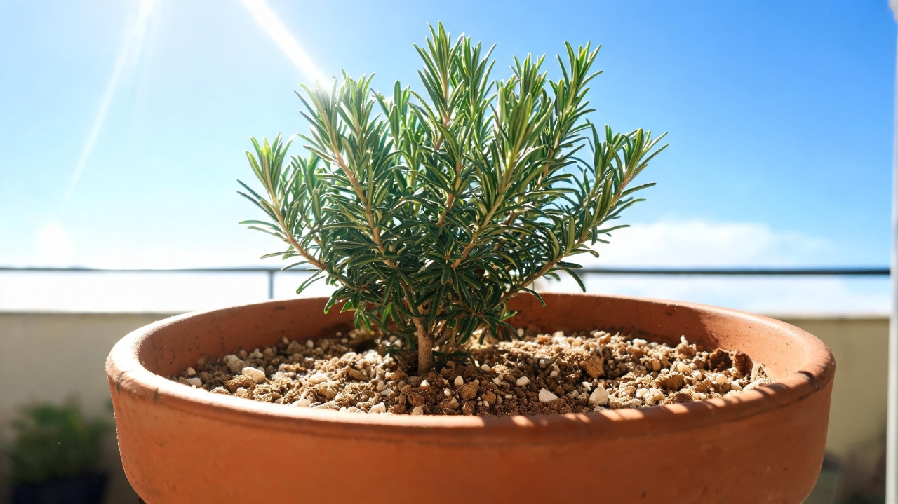 Sol e pouca água mantêm o alecrim forte e aromático