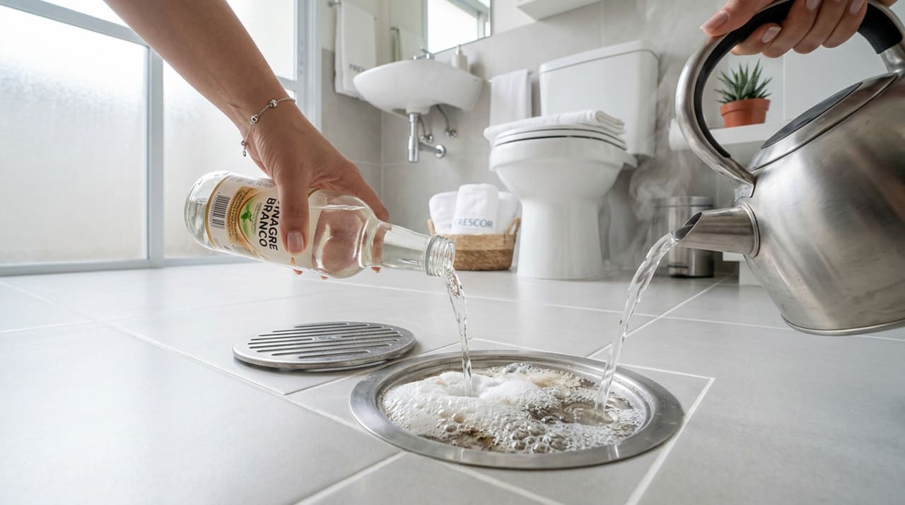 O cheiro de esgoto sobe pelos ralos principalmente por falhas na vedação hídrica e pelo acúmulo de resíduos dentro do sifão ou dos canos.