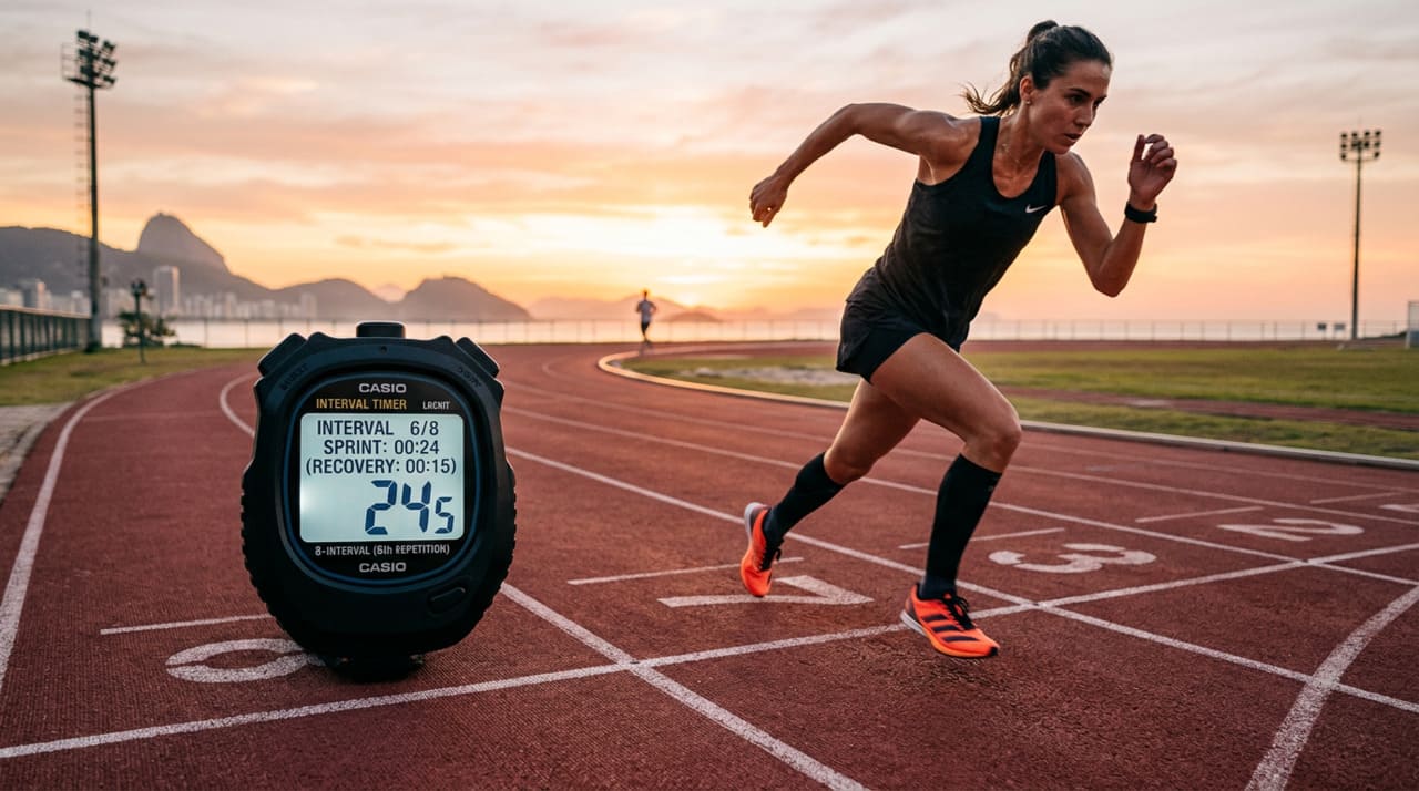 A grande diferença entre o HIIT de corrida e atividades contínuas, como caminhada rápida ou pedal em ritmo moderado, está na intensidade.