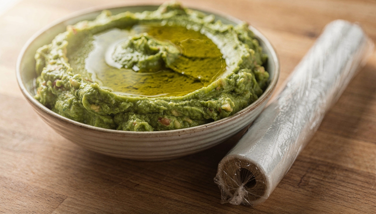 Camada de azeite ajuda a manter o guacamole verde por mais tempo