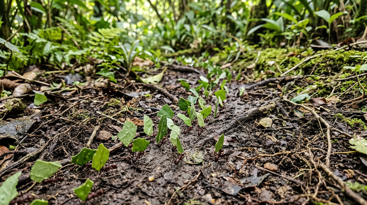 As formigas saúvas exercem papel importante na reciclagem natural de matéria vegetal.