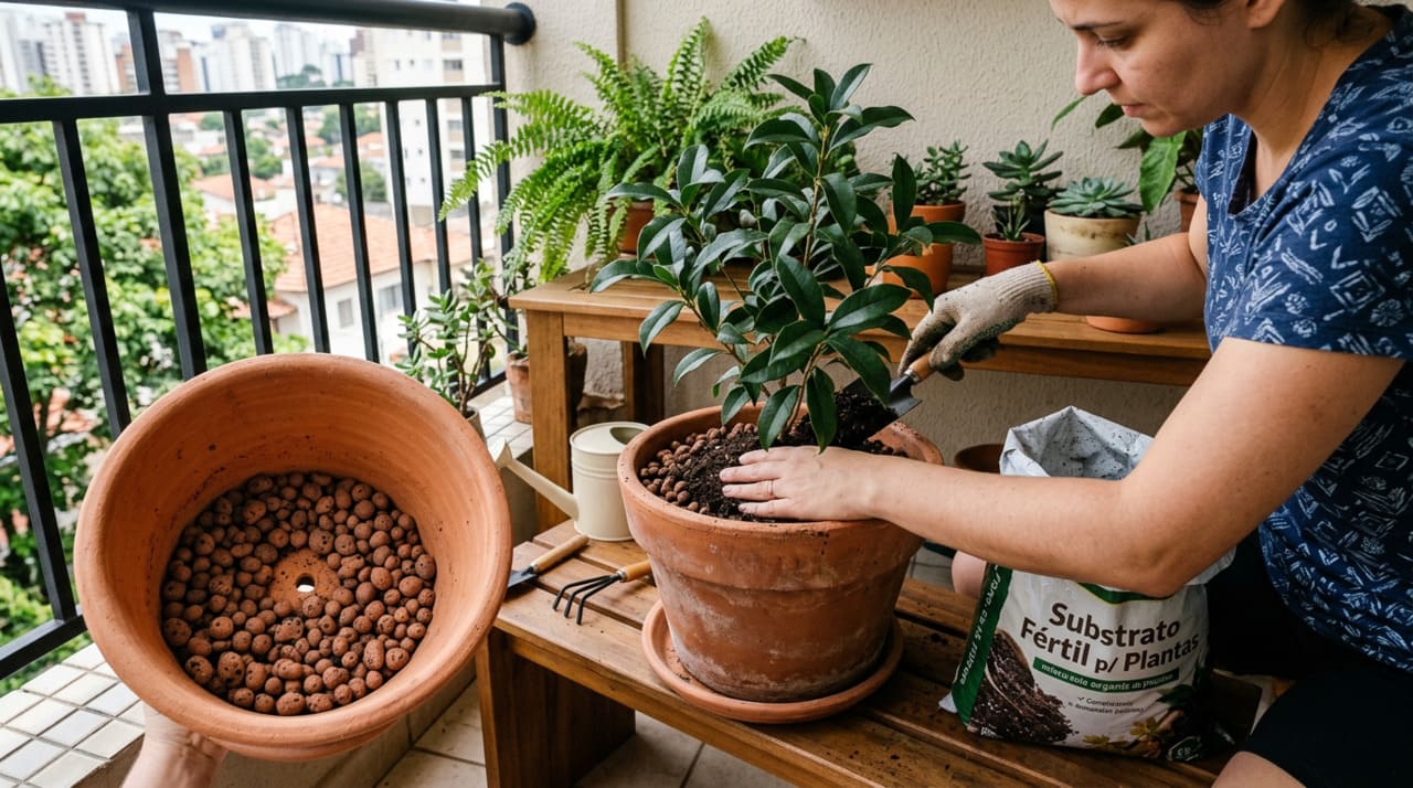 O olivo-doce se adapta bem ao cultivo em vaso quando recebe luz, substrato drenado e regas moderadas.