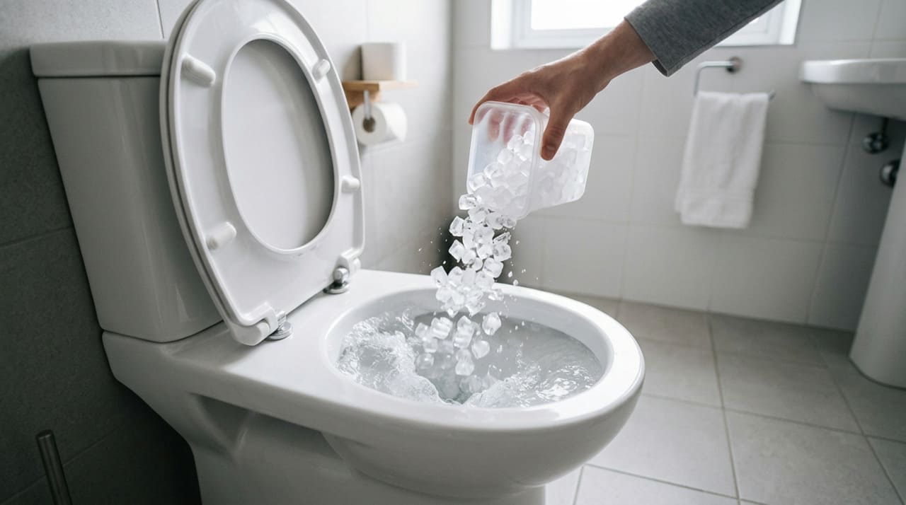 Jogar gelo no vaso sanitário: o truque caseiro que recomendam fazer uma vez por semana