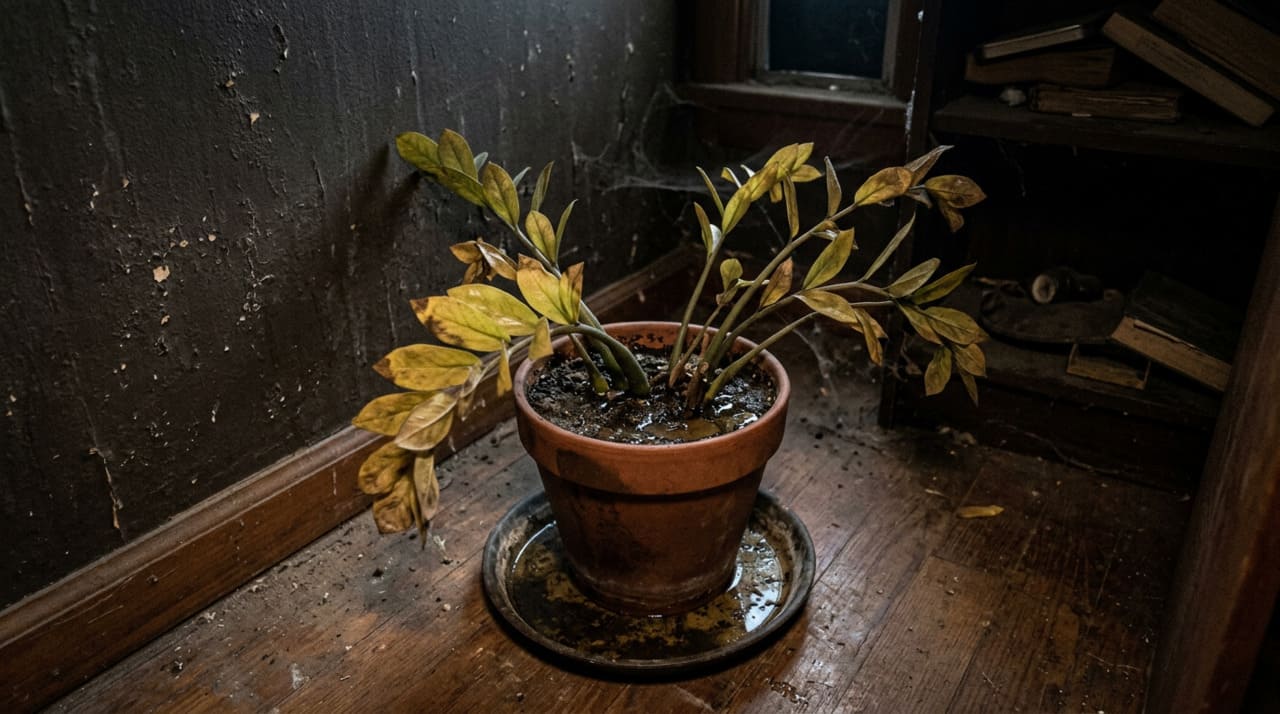 A zamioculcas cresce melhor em locais com luz indireta, temperatura estável e circulação leve de ar.