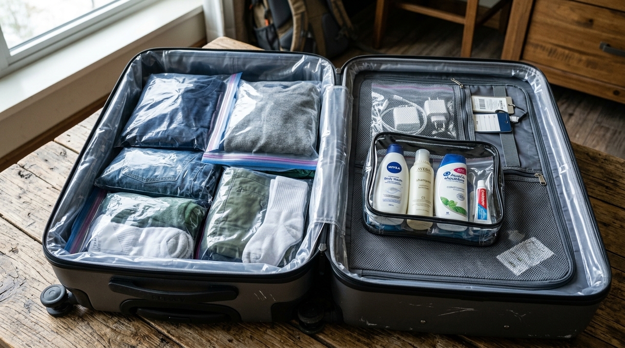 Forrar o interior das malas com sacolas plásticas antes de viajar: para que serve e quando usar esse truque?