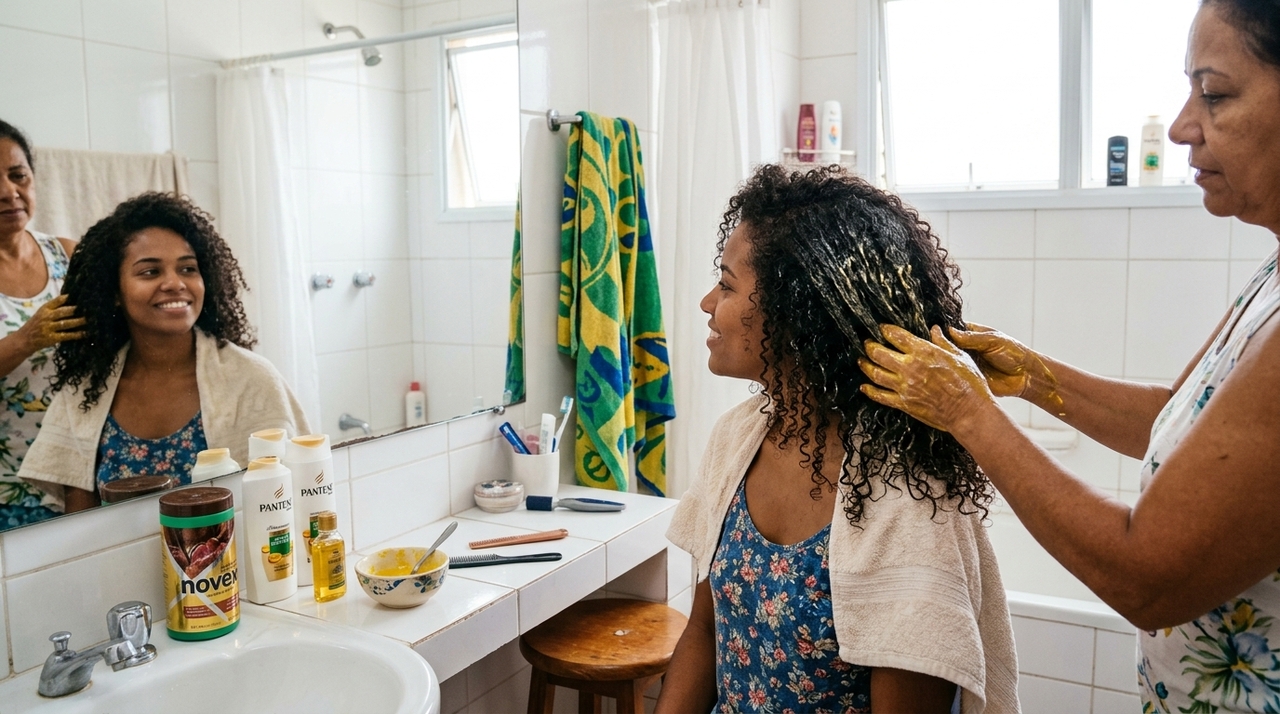 Aplique a mistura nos cabelos lavados com shampoo e ainda úmidos.