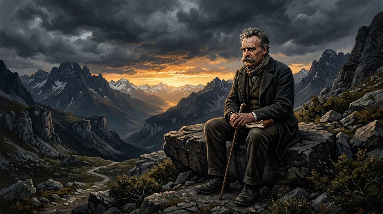 Reflexão de Nietzsche sobre força e superação: “O que não me destrói me fortalece, mas somente se eu escolher aprender com o que me abala.”