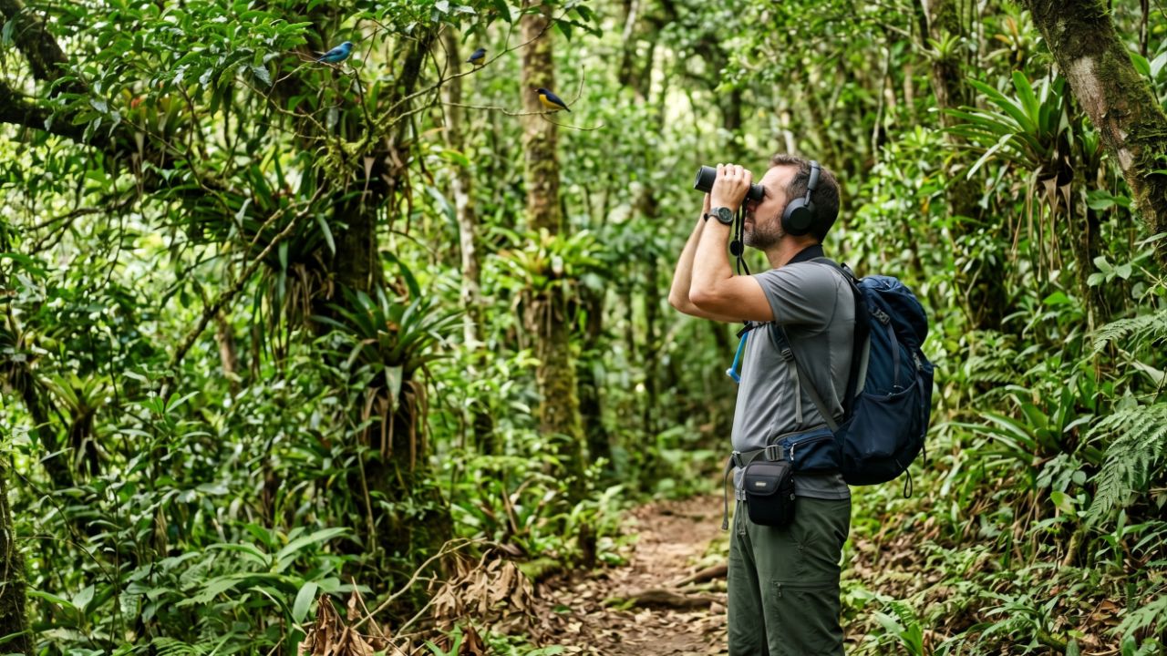 O banho de sons utiliza vocalizações de aves para educar e sensibilizar o público sobre a preservação ambiental.