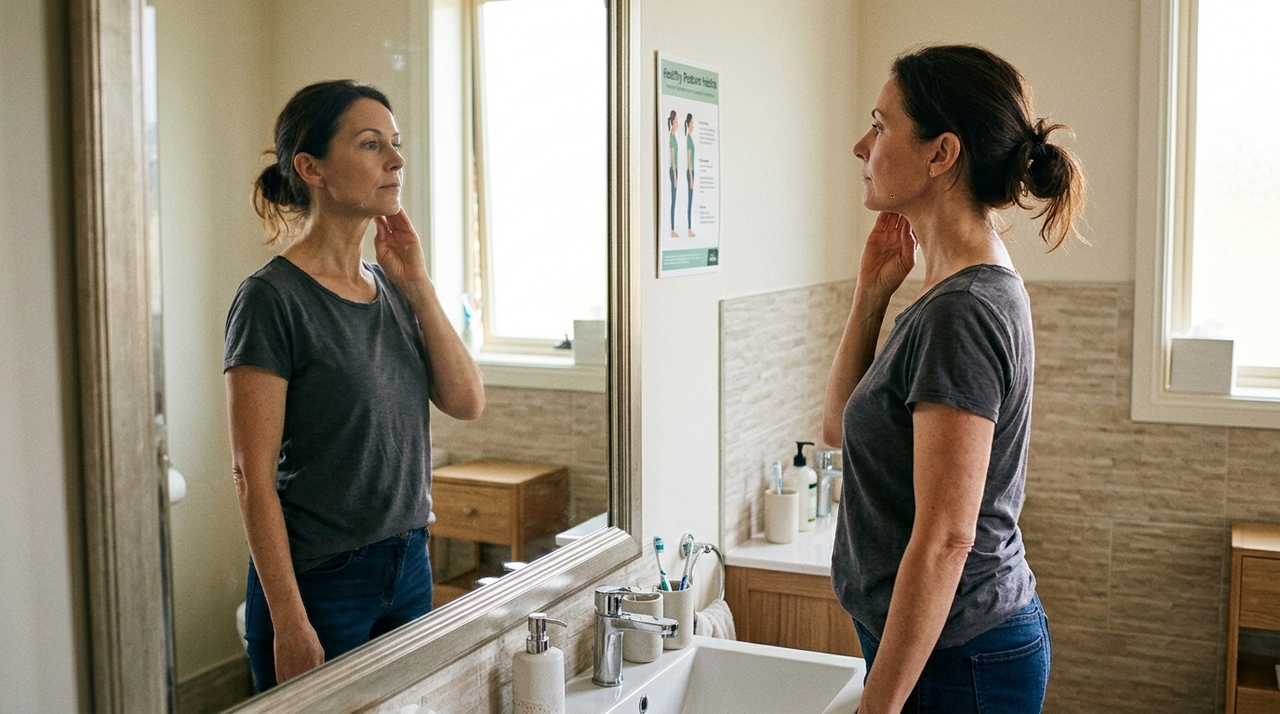 O primeiro hábito é tratar a papada como parte do corpo inteiro, não como um detalhe separado.