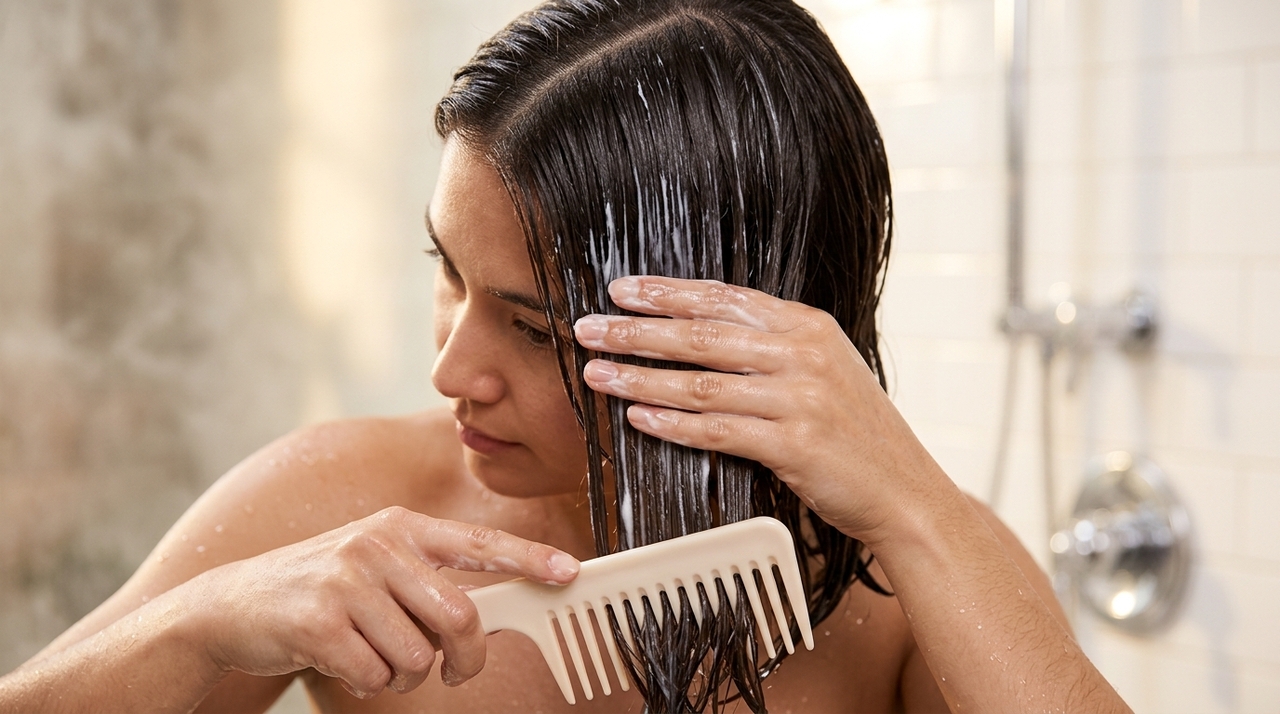 Depois do shampoo, as cutículas podem ficar mais abertas e sensíveis.