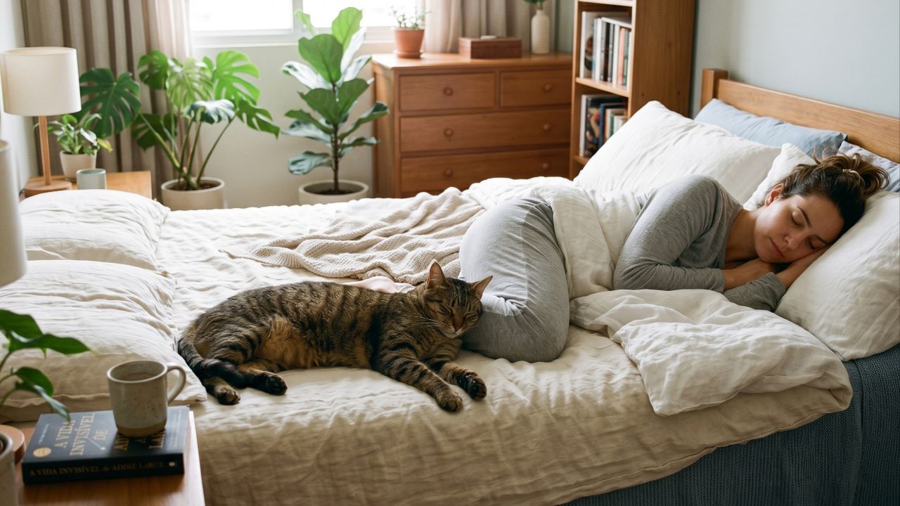 O ronronar dos gatos emite vibrações terapêuticas que auxiliam no relaxamento e na recuperação física de humanos.