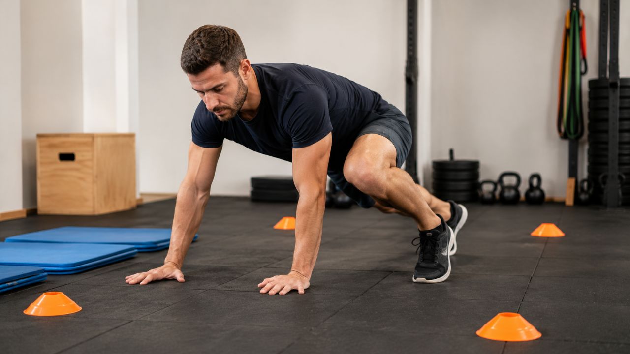 A caminhada do gorila fortalece o corpo, melhora o equilíbrio e aumenta a mobilidade muscular.