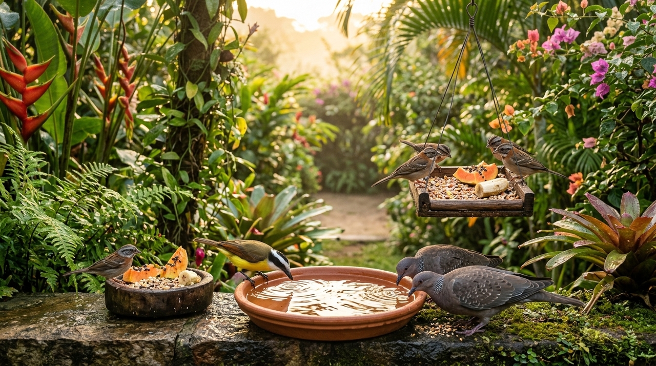 As aves aprendem rápido onde há água, alimento e baixo risco.