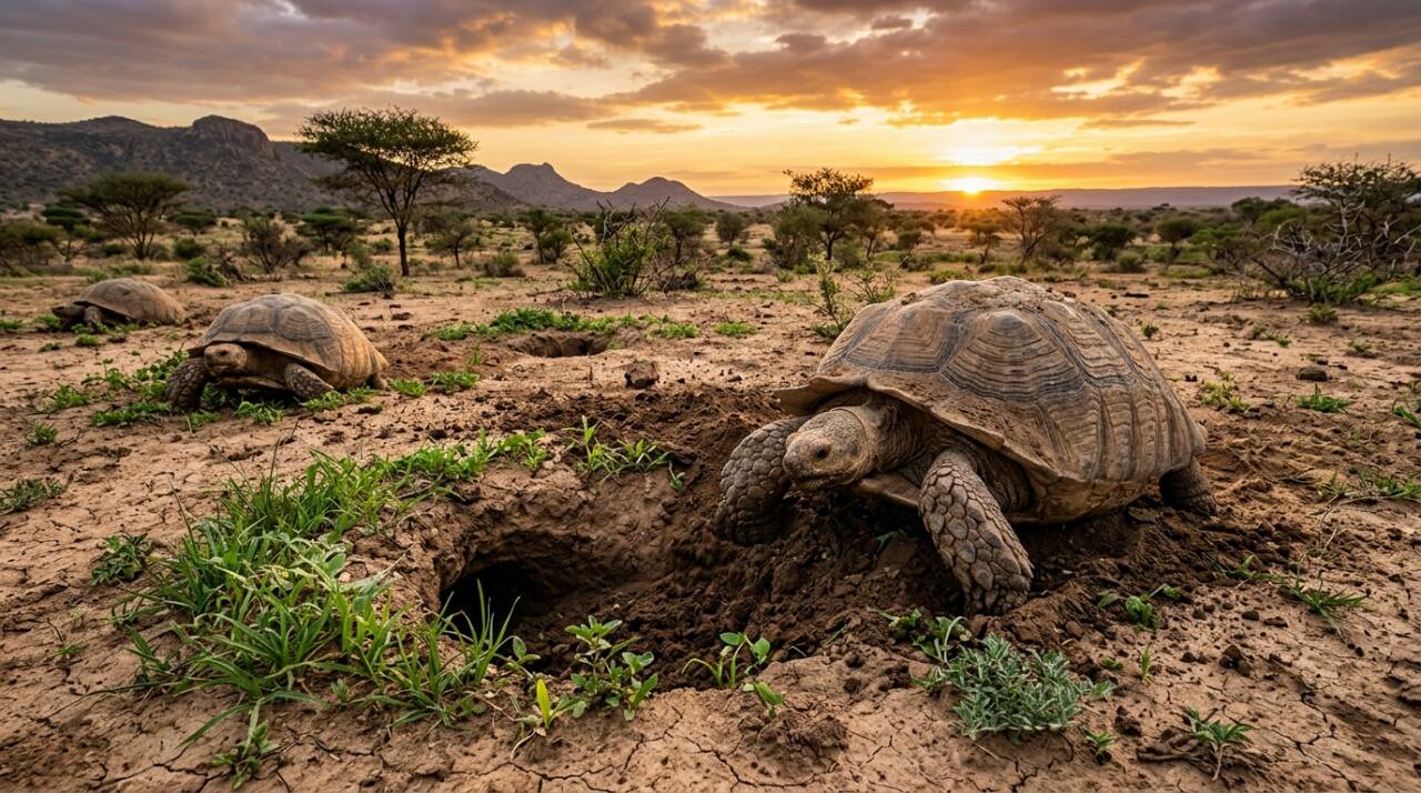 A tartaruga africana de esporas, também chamada de tartaruga-sulcata, é uma das maiores tartarugas terrestres do mundo.