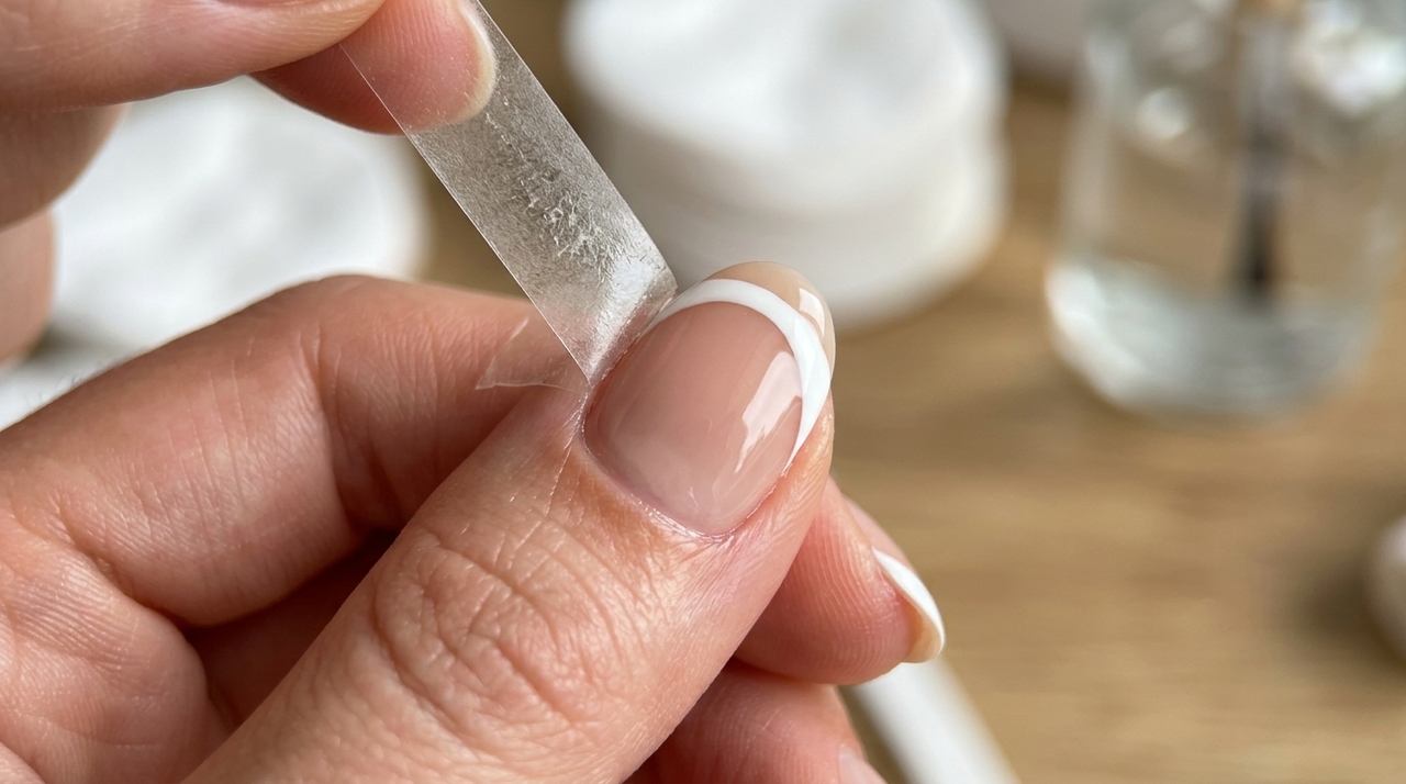 Comece lixando as unhas no formato desejado, empurre ou hidrate as cutículas e aplique uma camada de base.