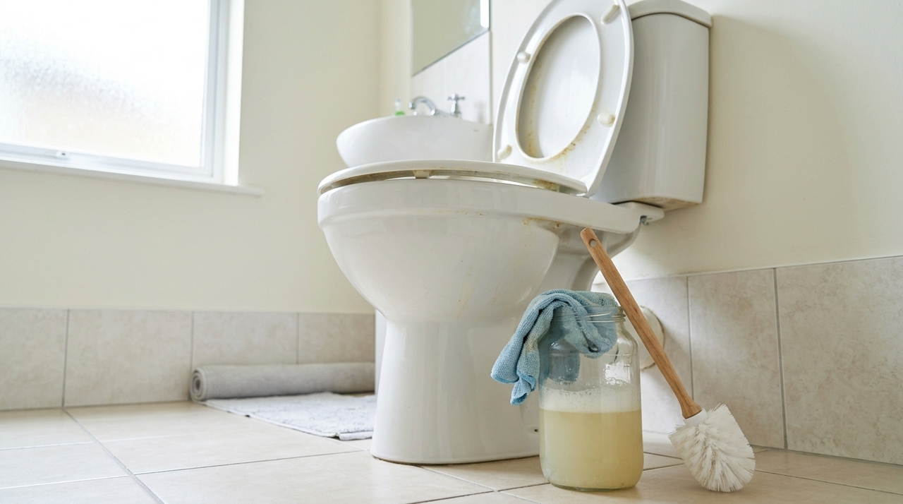As manchas amarelas no vaso sanitário surgem pela combinação de ferro e cálcio na água, resíduos de urina e acúmulo de sujeira em áreas com pouca circulação de água.