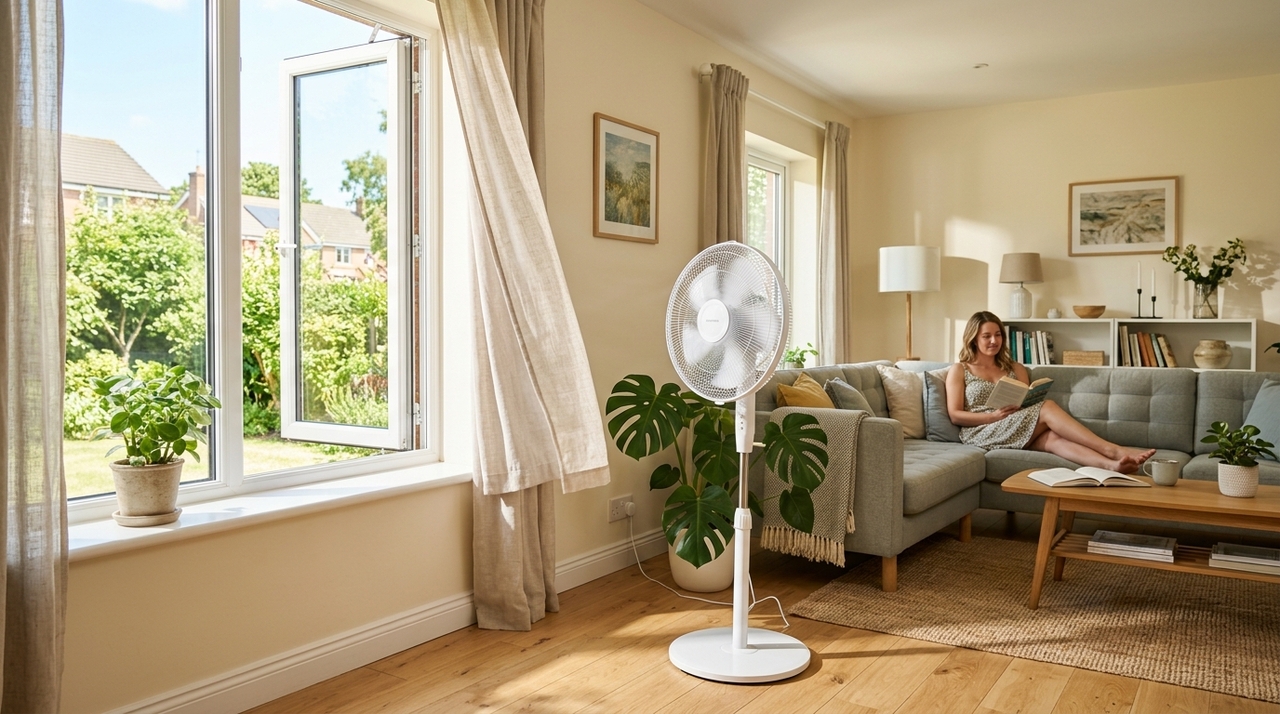 O ventilador não esfria o ar de verdade, ele só faz esse ar se mexer