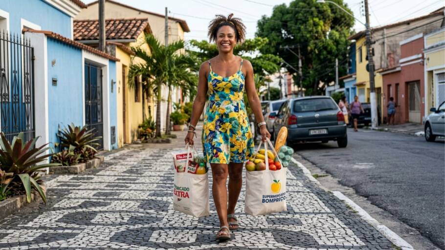 Carregar sacolas ativa diversos grupos musculares ao mesmo tempo