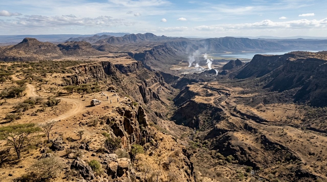Pesquisadores ligados à Universidade de Oxford estudaram fontes termais na Fenda de Kafue, na Zâmbia, e analisaram gases liberados ali.