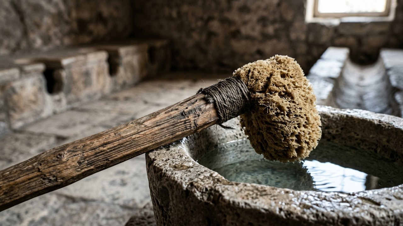 Antes do papel higiênico moderno, os povos antigos adaptavam os recursos da natureza para garantir o asseio diário. – Imagem gerada por IA