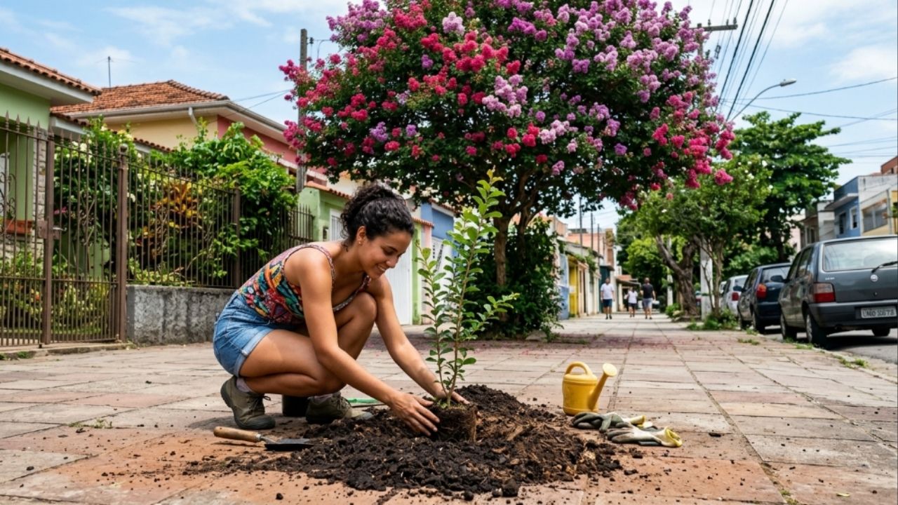 A árvore combina beleza e baixa manutenção.