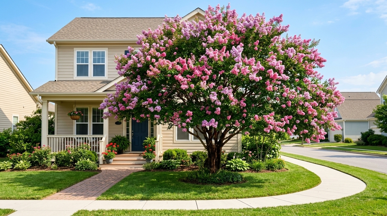 O resedá, conhecido cientificamente como Lagerstroemia indica, chama atenção pela floração abundante em tons de rosa, branco, lilás e vermelho