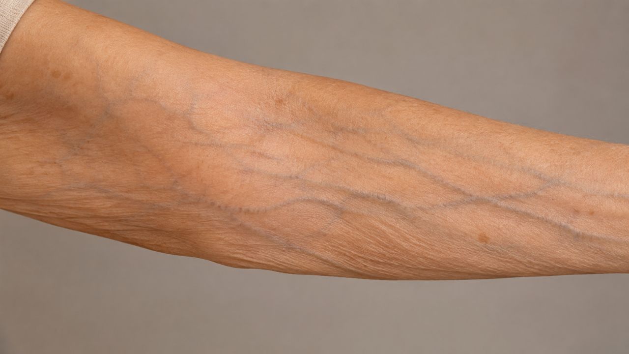 Com o tempo, veias perdem elasticidade e dilatam, tornando-se mais visíveis e dilatadas sob a pele.