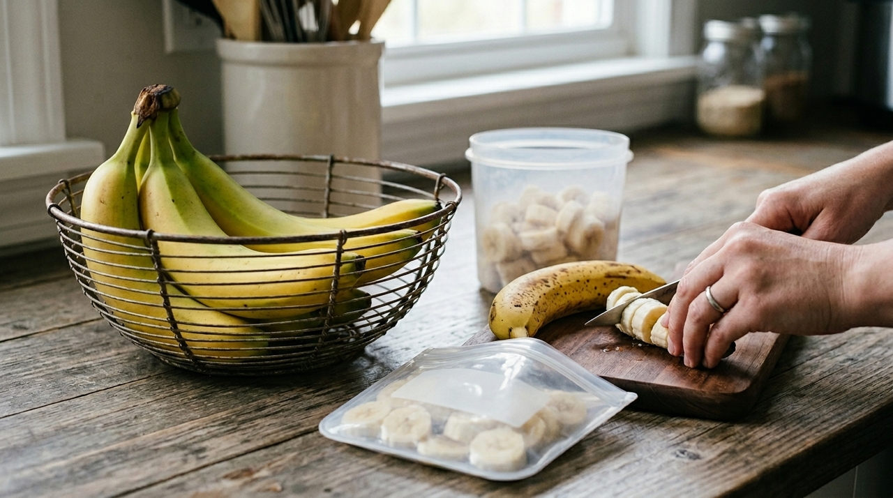 O talo é uma das áreas por onde a banana libera mais etileno